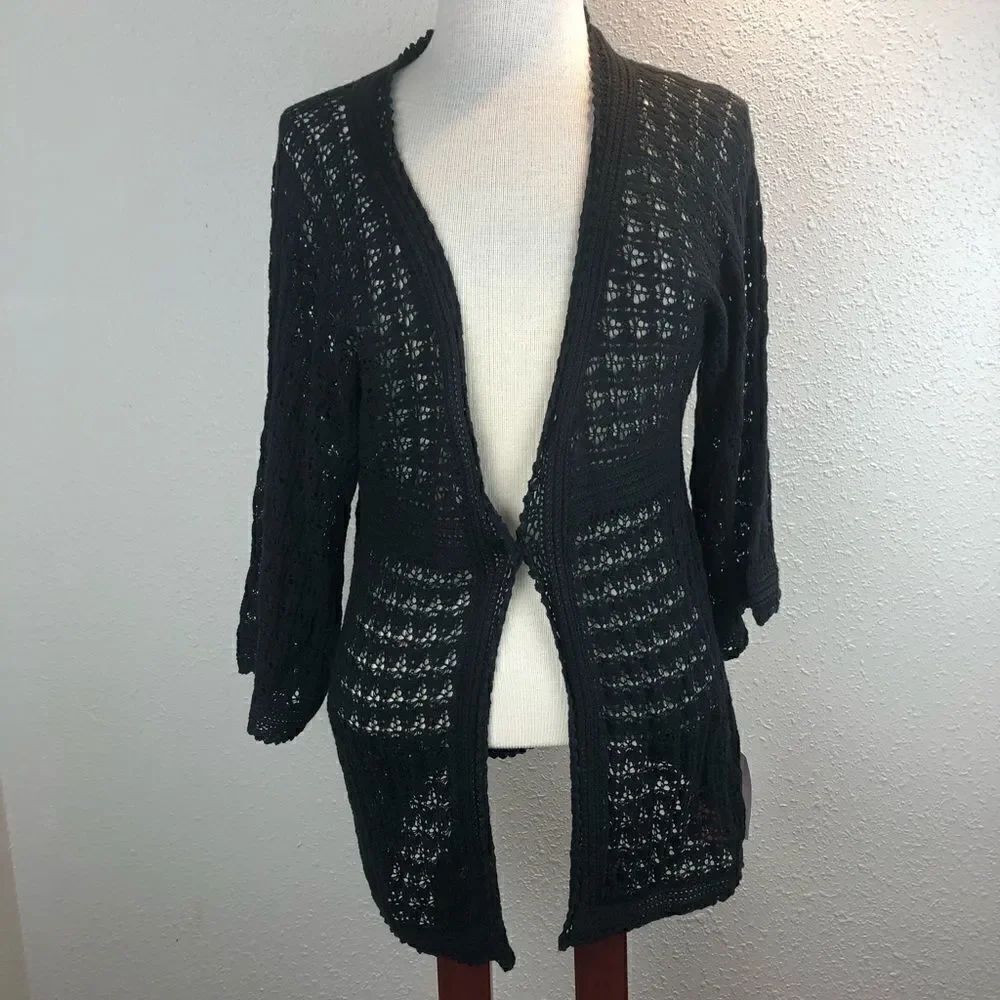 NWT Tapemeasure Black Cardigan Sweater Size M